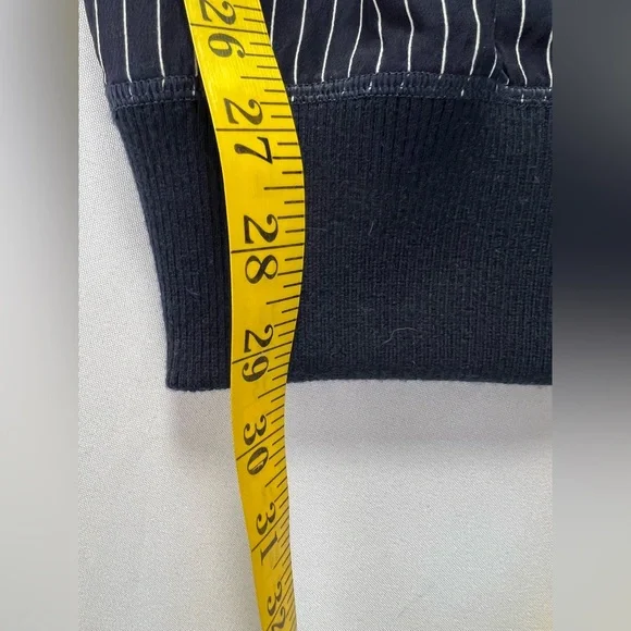 Theory Silk Pinstripe Maternity Jogger Pants - Picture 10 of 12